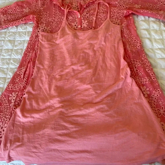 Johnny Was Malfi Salmon eyelit boho mini dress - Picture 8 of 12